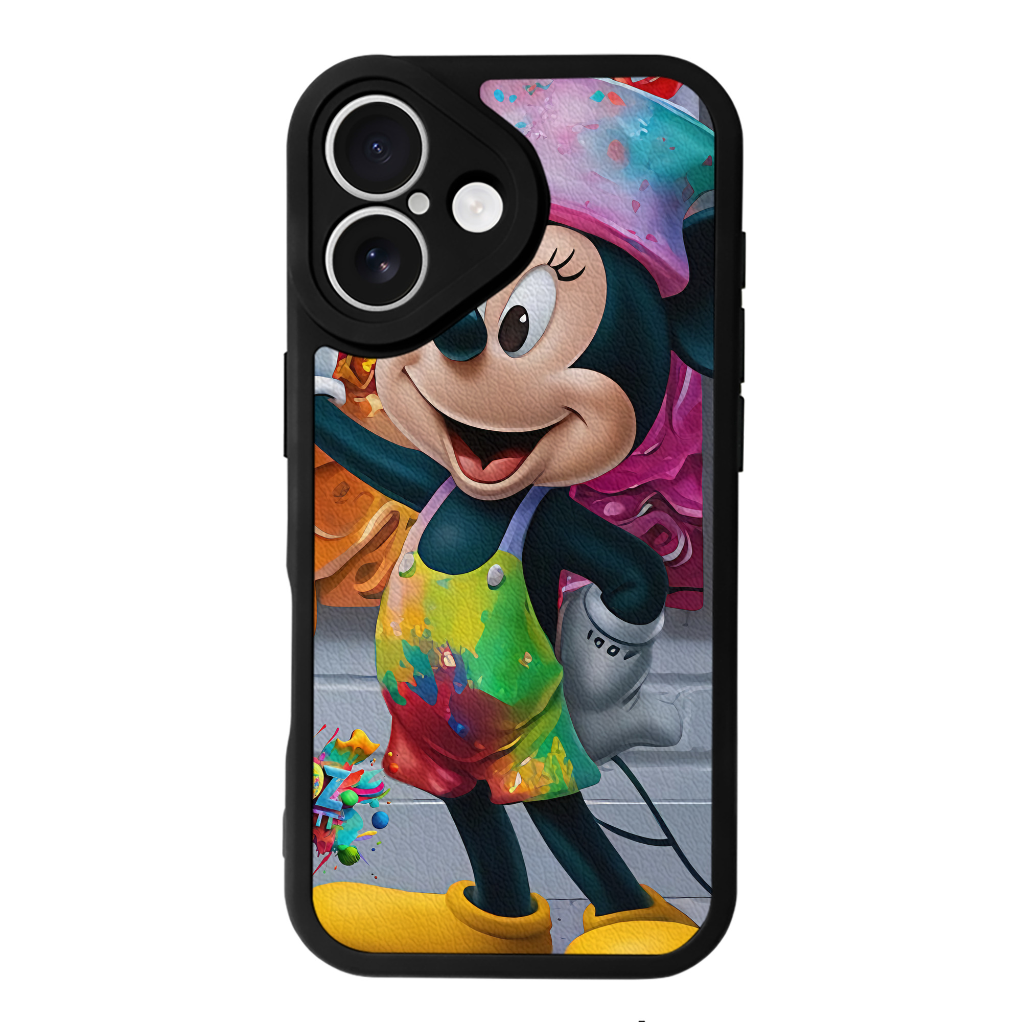 （画像用） ミッキーマウス Mickey Mouse 【iPhone 16シリーズ対応】シリコンスマホケース（レザー調） 材質：シリコン